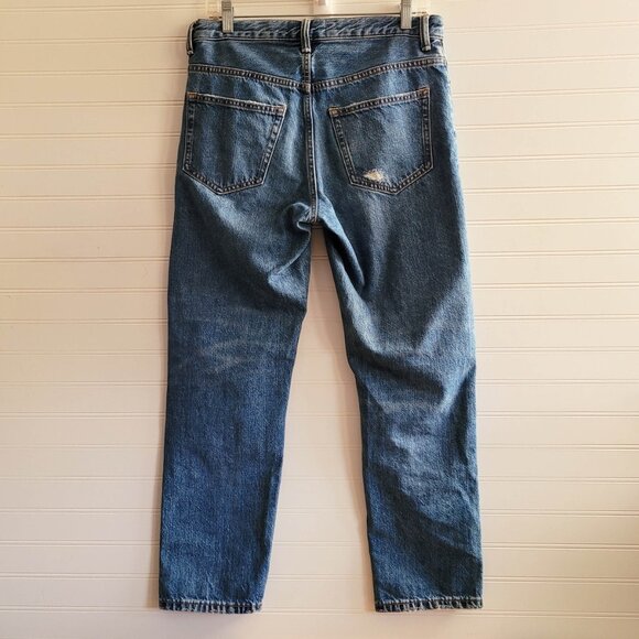 Everlane Jeans Size 27 Blue O-S Boyfriend Ripped Distressed Button Fly - Picture 10 of 14